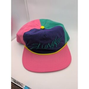 Slunks Swimwear 80s/90s Retro Vibe Multicolor Snapback Hat Yellow Rope Beachwear